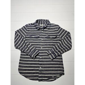 Tucker + Tate Women's Blue White Stripe Button Down Shirt M Cotton